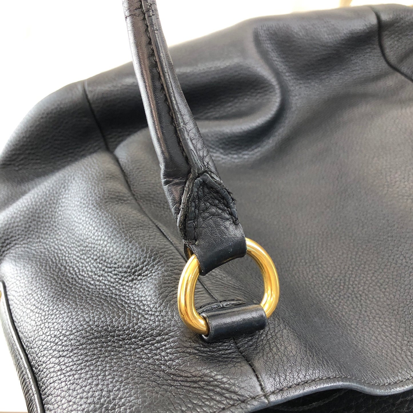 PRADA Logo Totebag Black Vintage f7udbt