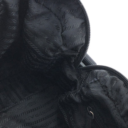 PRADA Triangle Logo Nylon Crossbody Shoulder bag Black Vintage is5rrn