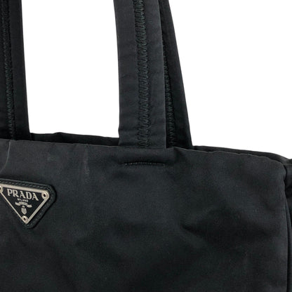 PRADA Tessuto Triangle Logo Handbag Totebag Black Vintage jsx3zw