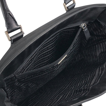 PRADA Triangle Logo Totebag Black Vintage syxbuh