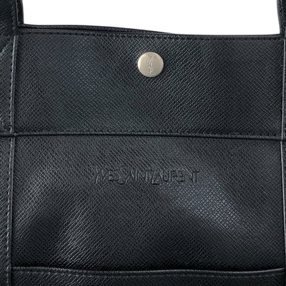 Yves Saint Laurent Logo Handbag Black Vintage 7pcndx