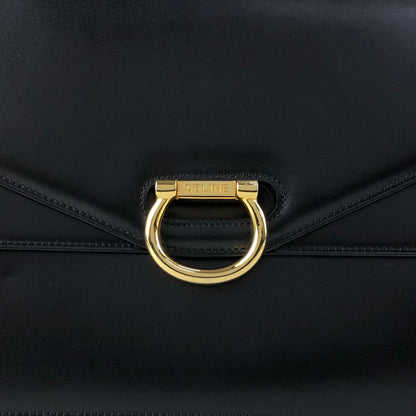 CELINE Gancini Handbag Black Vintage hkm3p8