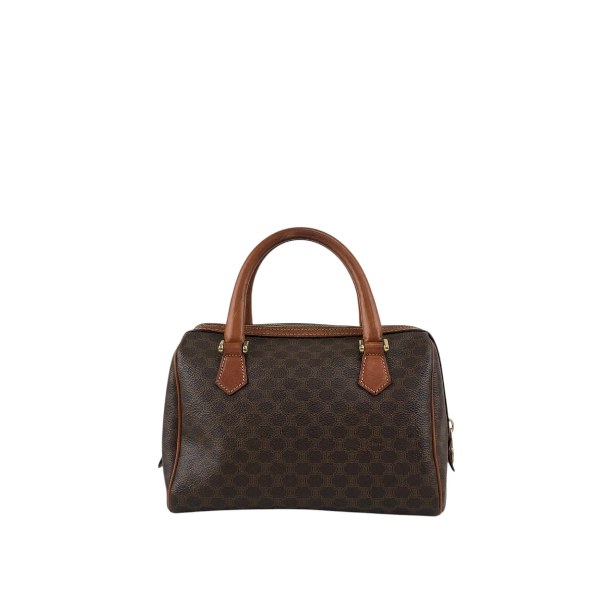 CELINE Macadam Two-way Handbag Shoulder bag Brown Vintage jymunw
