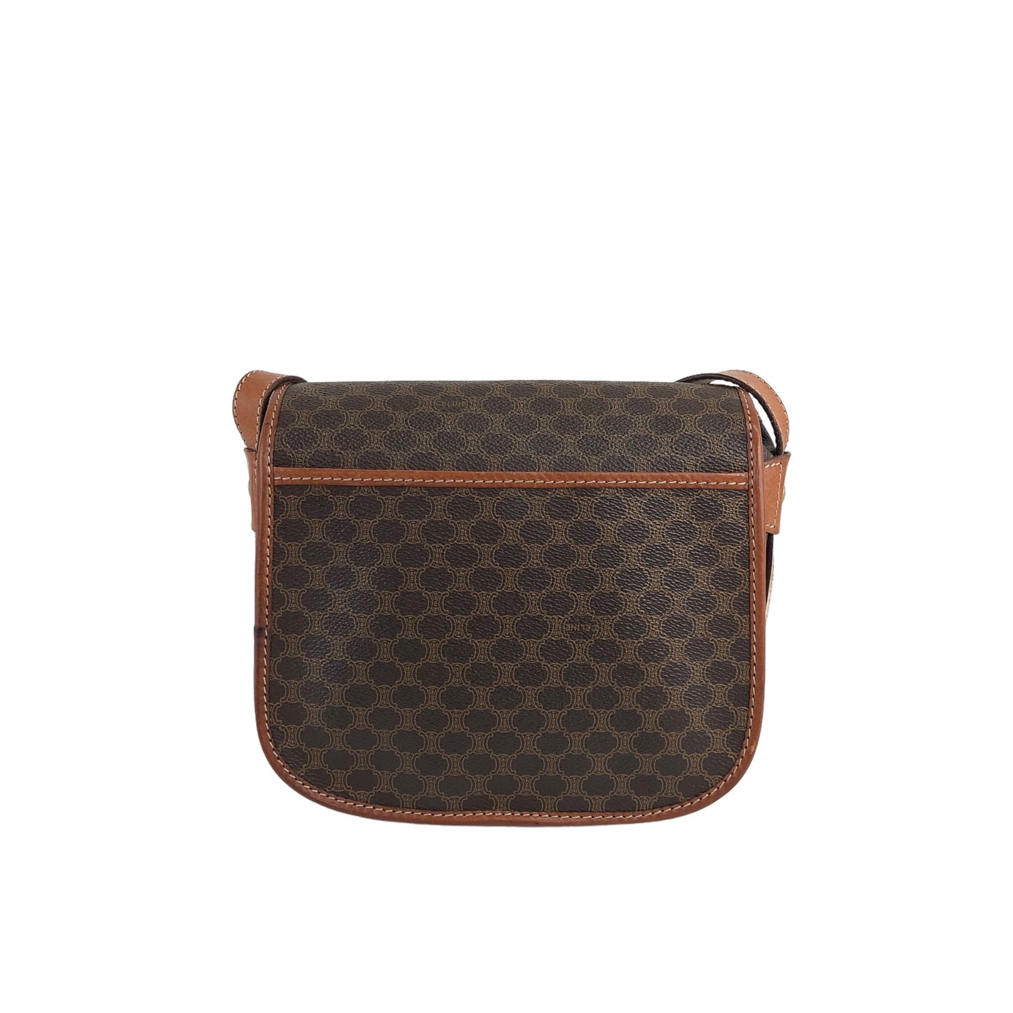 CELINE Macadam Blason Front Buckle Shoulder bag Brown Vintage g58842