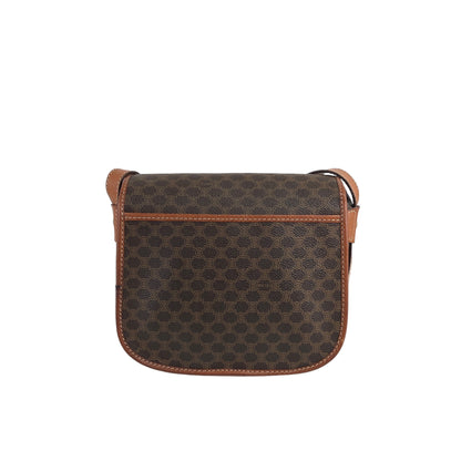 CELINE Macadam Blason Front Buckle Shoulder bag Brown Vintage g58842