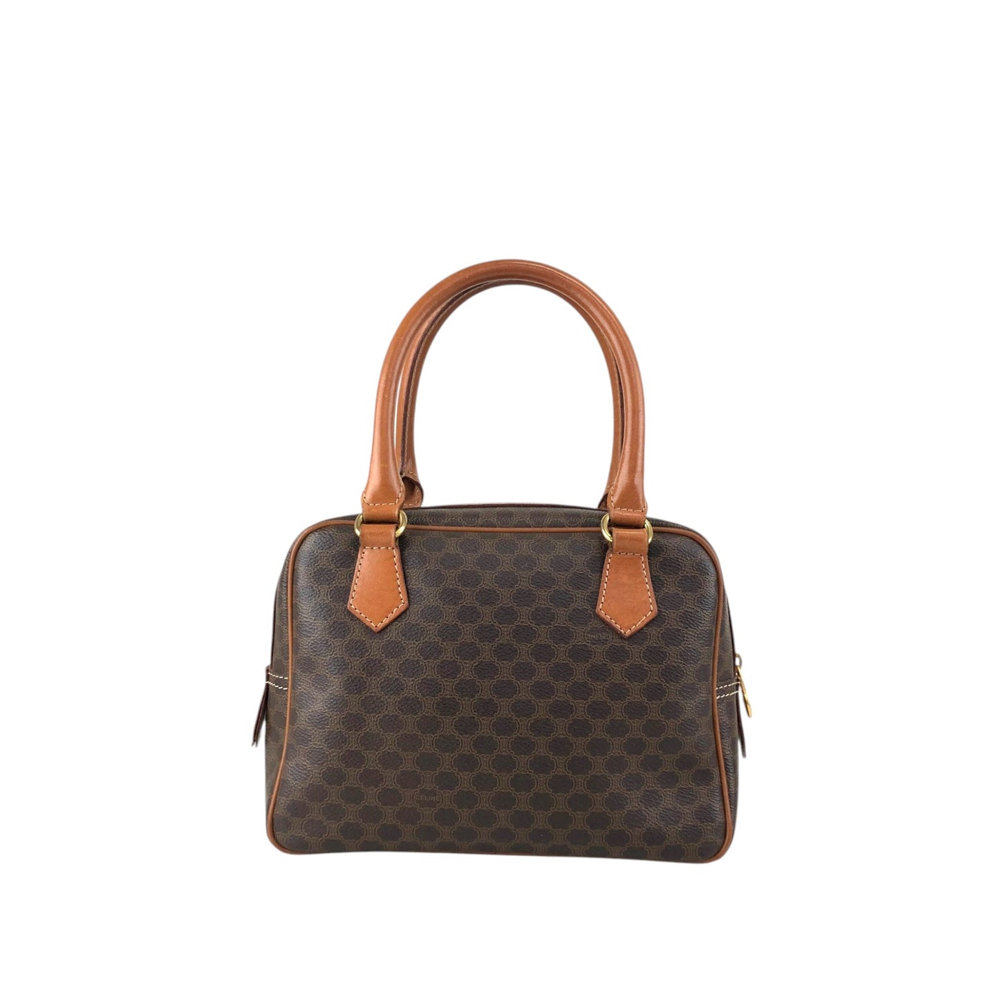 CELINE Macadam Blason Two-way Handbag Shoulder bag Brown Vintage 58rwg8