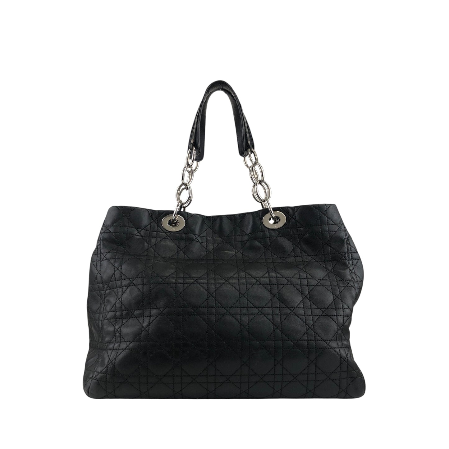 Christian Dior Lady Dior Cannage Charm Totebag Black Vintage niu5pt