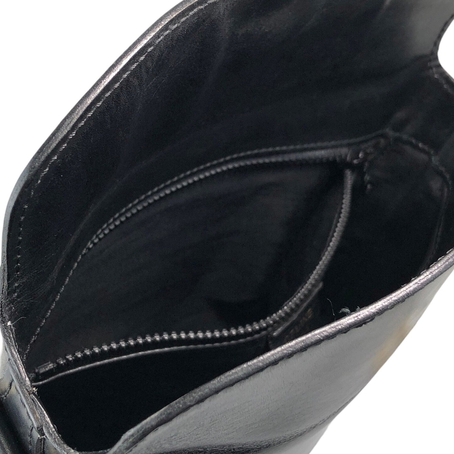 CELINE Circle Logo Shoulder bag Black Vintage x6z5t3