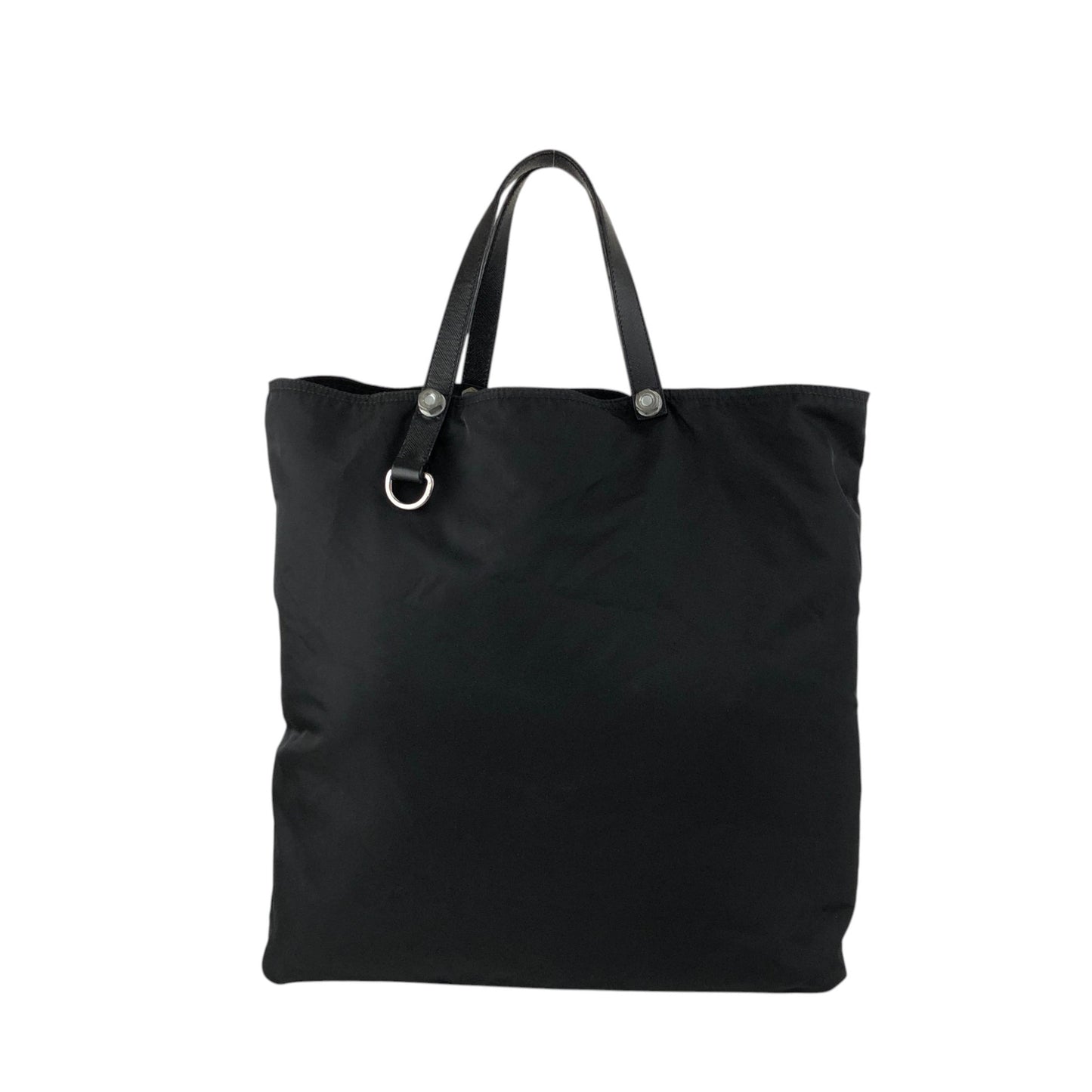 PRADA Tessuto Triangle Logo Handbag Totebag Black Vintage 7gtv72