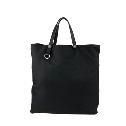 PRADA Tessuto Triangle Logo Handbag Totebag Black Vintage 7gtv72