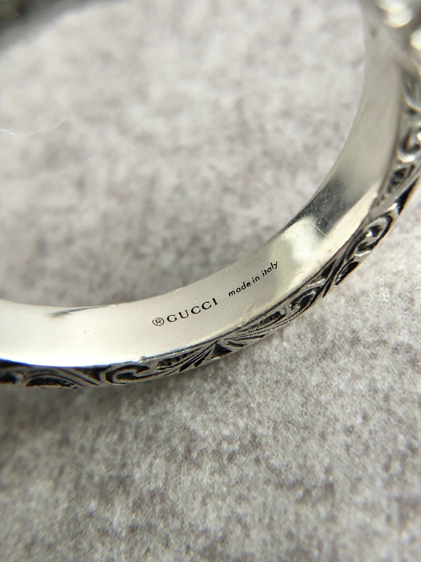 GUCCI Interlocking SILVER925  Ring Silver Vintage 7rftsk