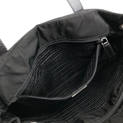 PRADA Tessuto Triangle logo Double Pocket Totebag Black Vintage xrhmgf