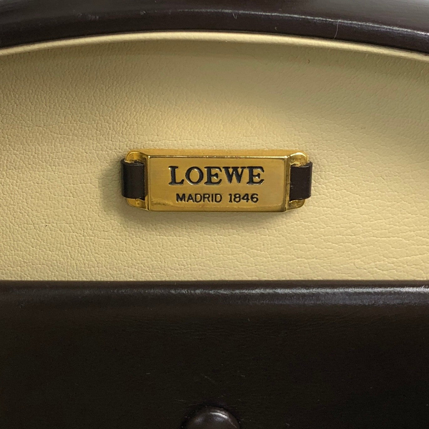 LOEWE Anagram Round Handbag Brown Vintage fxynr8