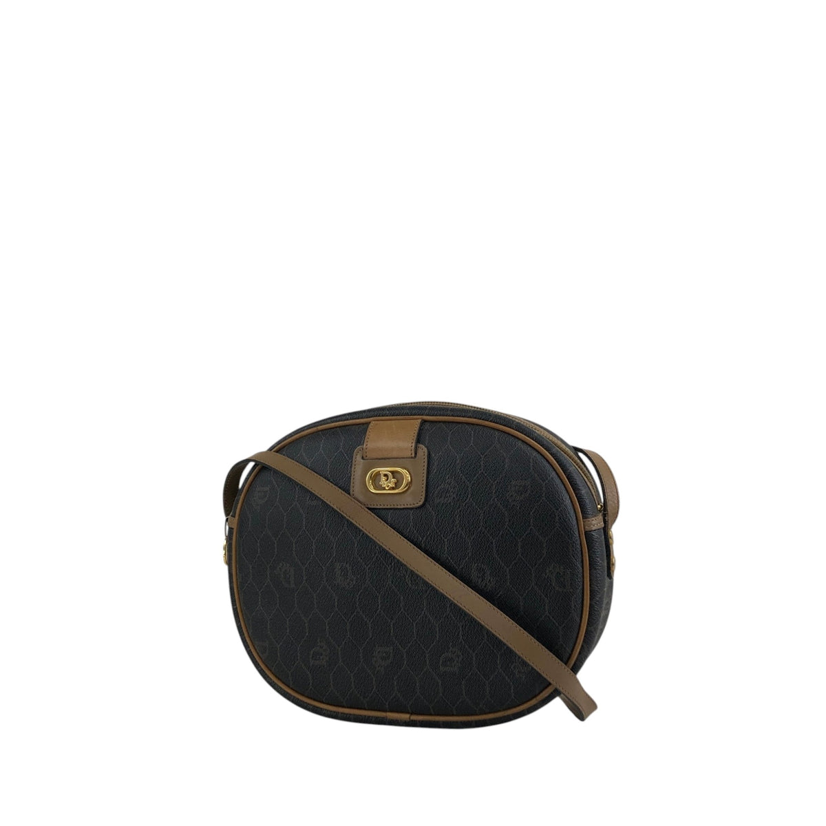 Christian Dior Honeycomb Pattern Shoulder bag Black Vintage nz4vwk