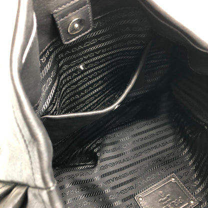 PRADA Logo Handbag Black Vintage 33emnt