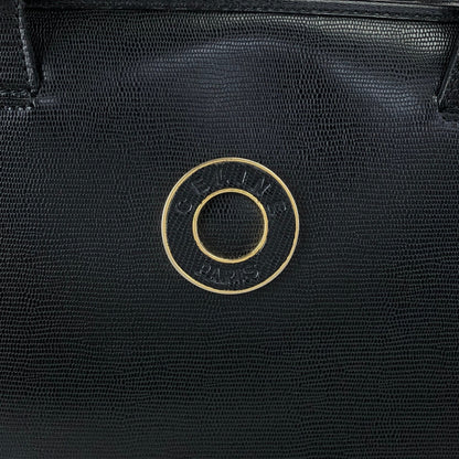 CELINE Circle Logo Handbag Boston bag Black Vintage sb46fs