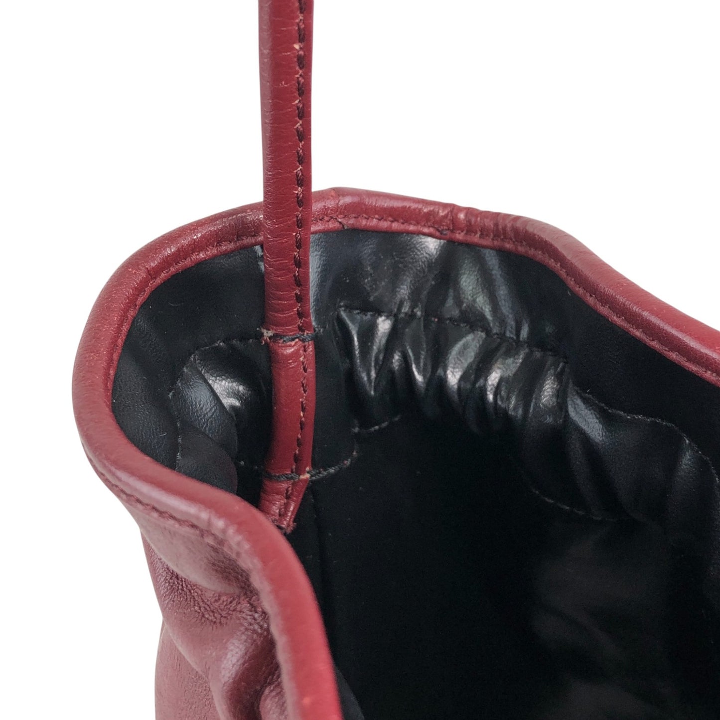 Christian Dior CD Logo Drawstring Shoulder bag Red Vintage smgt7i