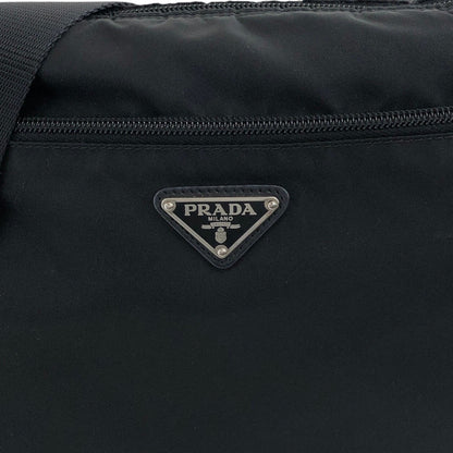 PRADA Triangle Logo Shoulder bag Black Vintage 5gvj2h