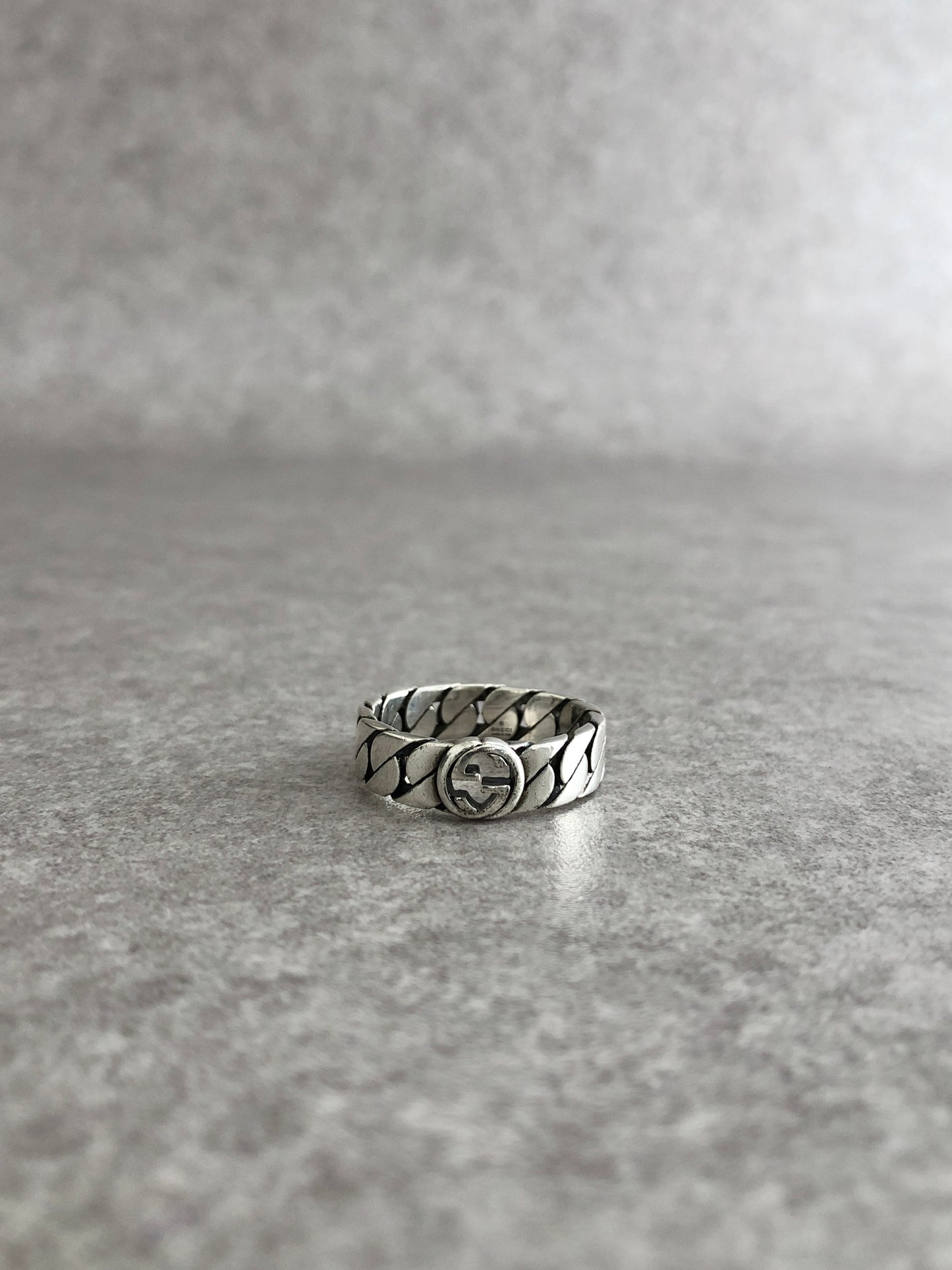 GUCCI Interlocking SILVER925 Ring Silver Vintage zvhetm