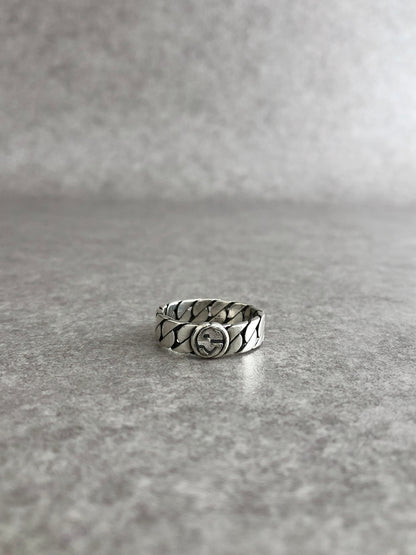 GUCCI Interlocking SILVER925 Ring Silver Vintage zvhetm