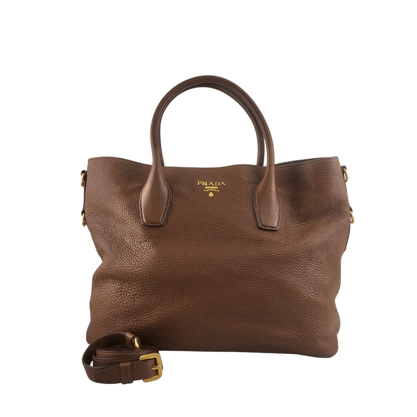 PRADA Logo Two-way Handbag Shoulder bag Brown Vintage y4cj6y
