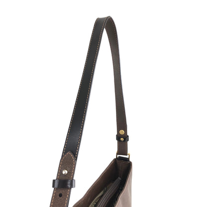 BURBERRY Logo Shoulder bag Brown Vintage  jmw4eb