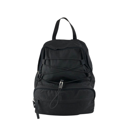 PRADA Tessuto Triangle Logo Backpack Black Vintage 8a5c5r