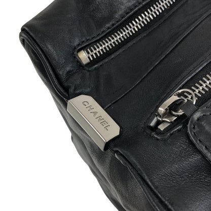CHANEL Chocolate Bar Handbag Boston bag Black Vintage 6gabx8