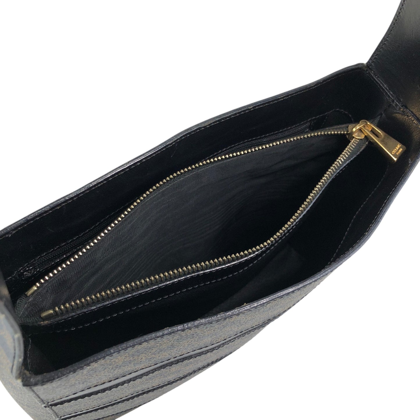 CELINE Macadam Shoulder bag Black Vintage t43kf8