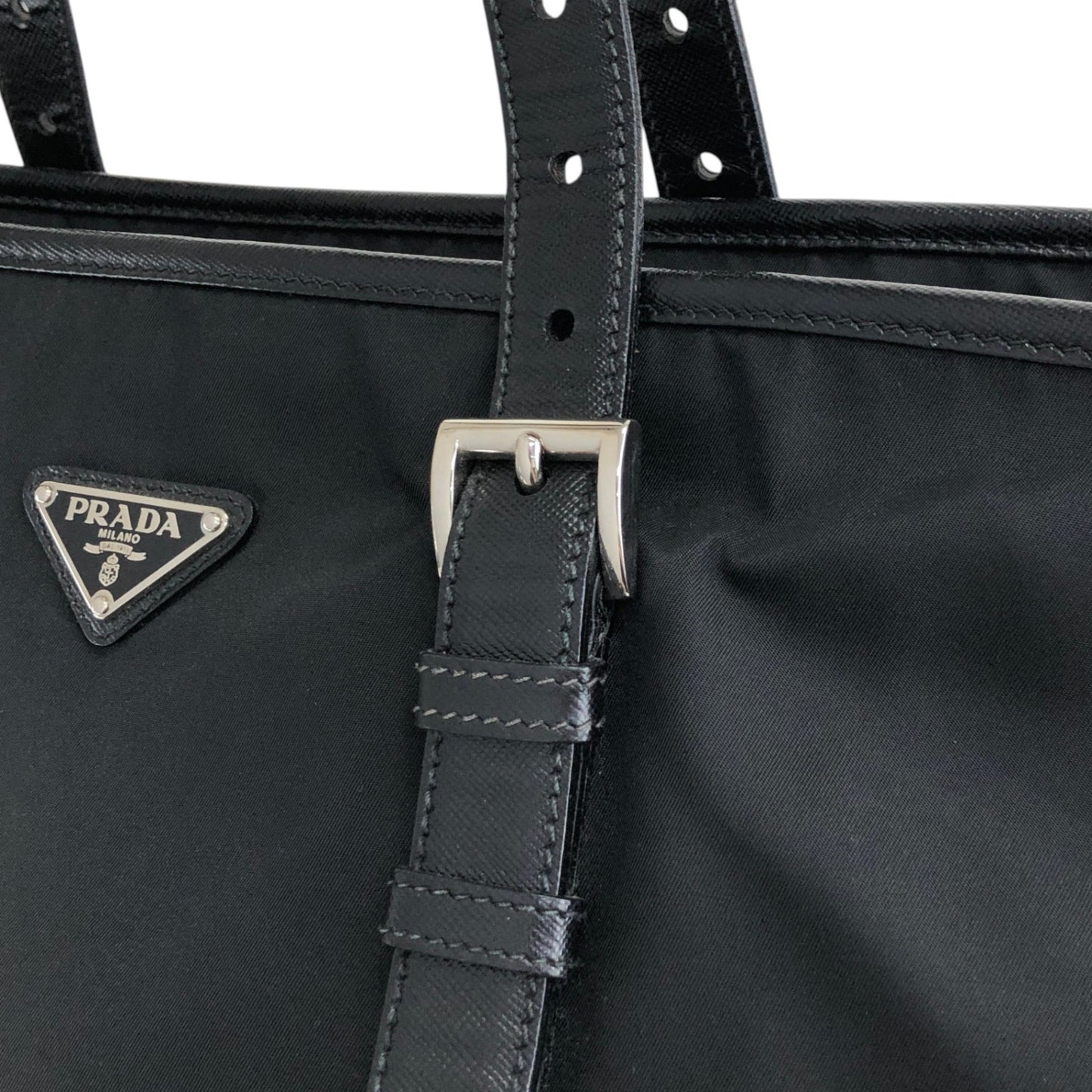 PRADA Tessuto Triangle Logo Totebag Black Vintage ivus2k