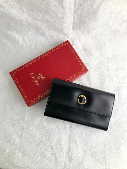 Cartier Trifold Wallet Black Vintage wfic4i