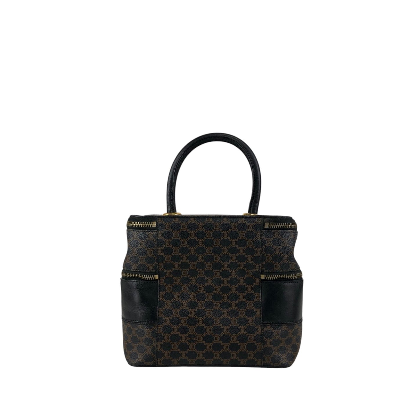 CELINE Macadam Handbag Vanity bag Black Vintage 3u4pwn