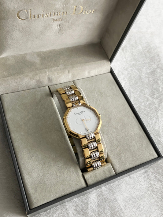 Christian Dior Logo Watch Gold 45134 Vintage nf8ywj