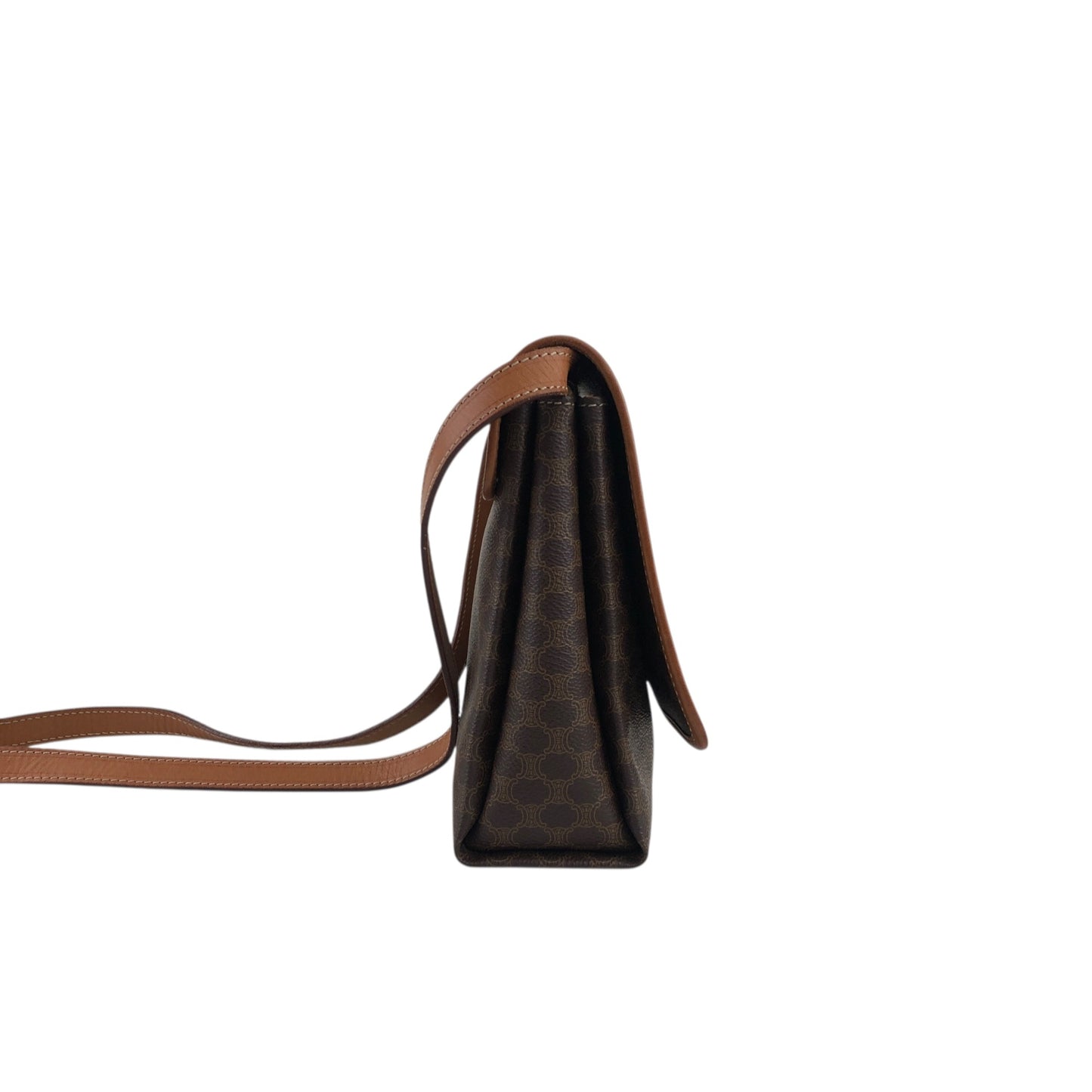 CELINE Macadam Blason Shoulder bag Brown Vintage fchn4d