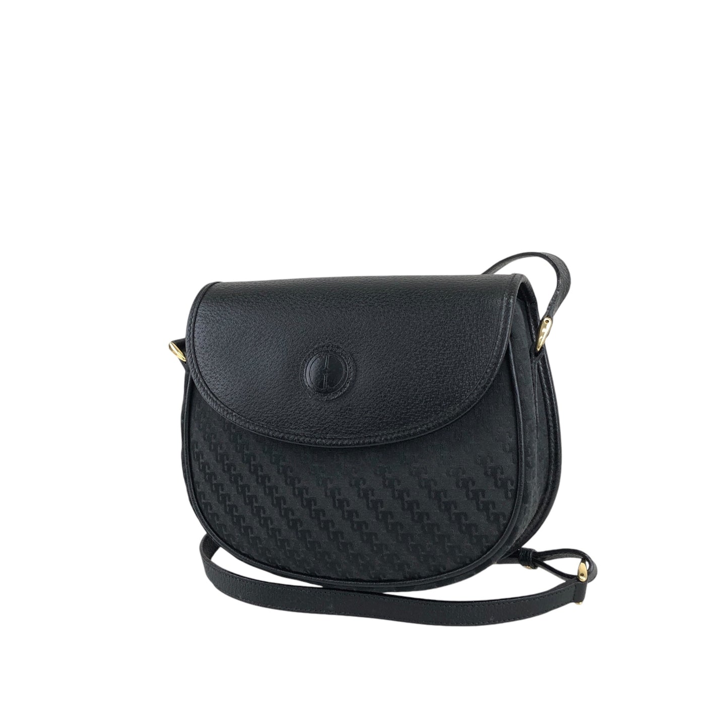 GUCCI GG Round Shoulder bag Black Vintage jwht2r