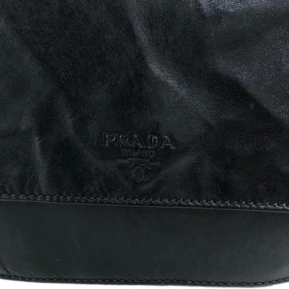 PRADA Logo Chain Shoulder bag Black Vintage iac6jp