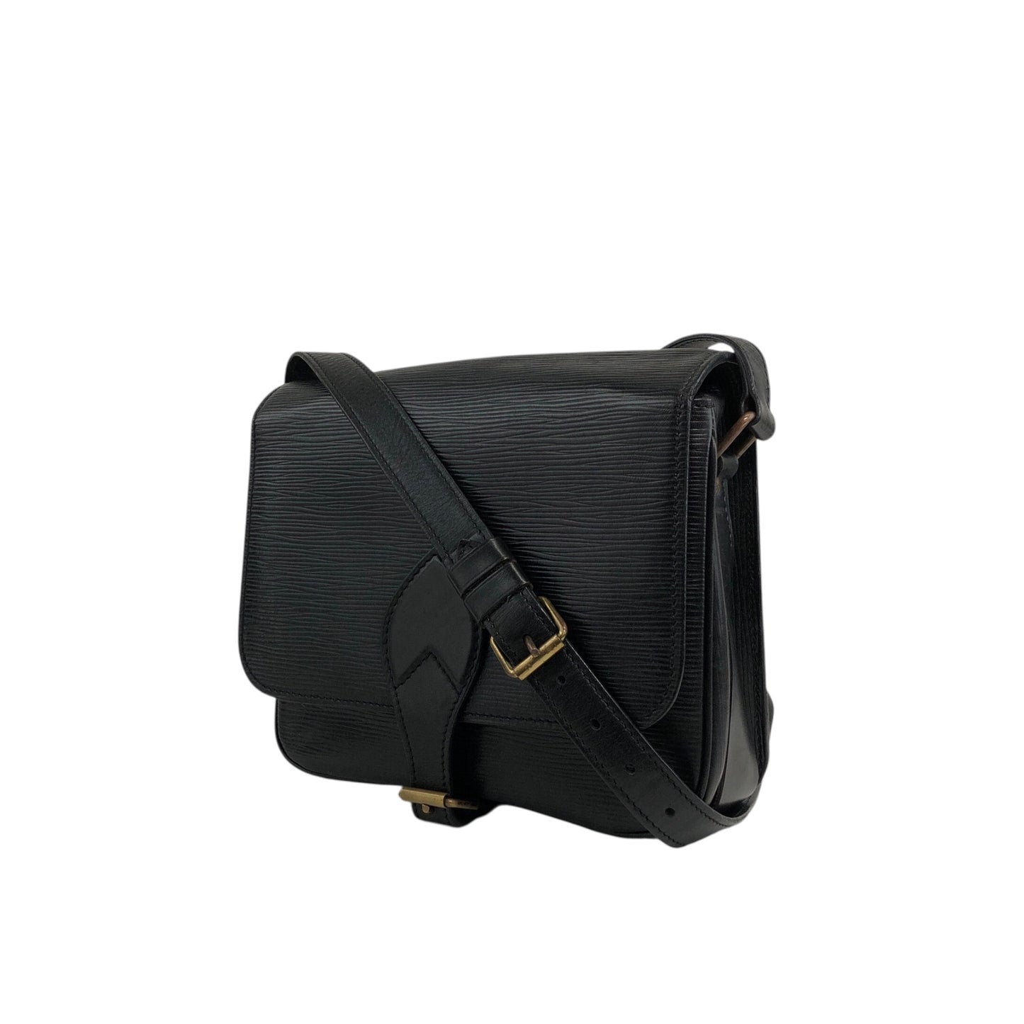 LOUIS VUITTON ルイヴィトン エピ  ショルダーバッグ ブラック LV レザー フロントバックル ipzw8h