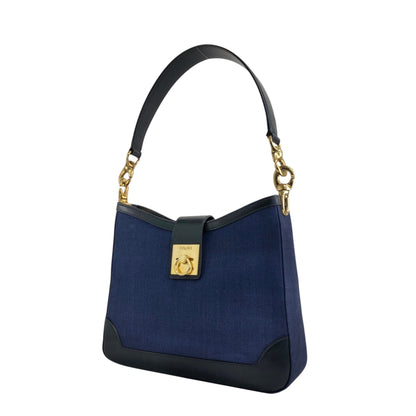CELINE Gancini Shoulder bag Navy Vintage nnpwss