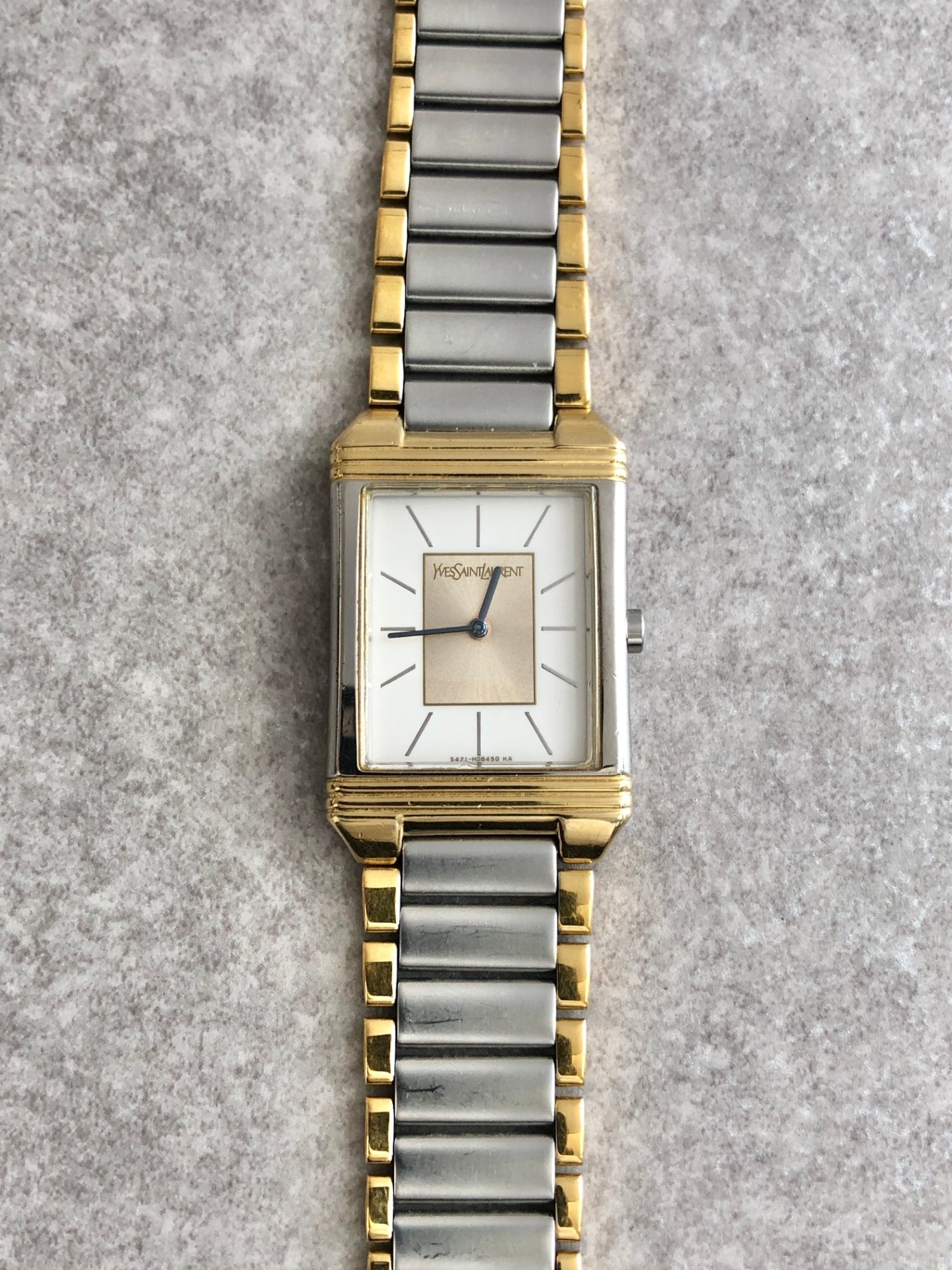 Yves Saint Laurent Quartz Watch Silver×Gold 5421-H08789Y Vintage xvmrug