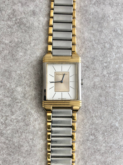 Yves Saint Laurent Quartz Watch Silver×Gold 5421-H08789Y Vintage xvmrug