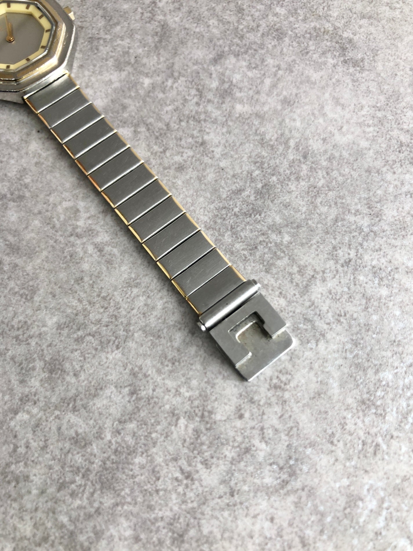 Yves Saint Laurent YSL Logo Watch Silver Vintage ha4wmc