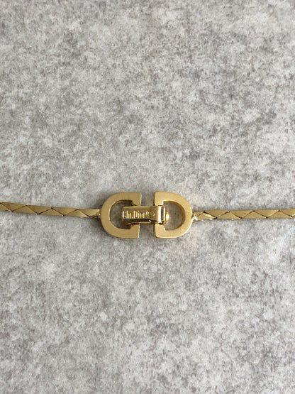 Christian Dior Necklace Gold Vintage  rzvwf6