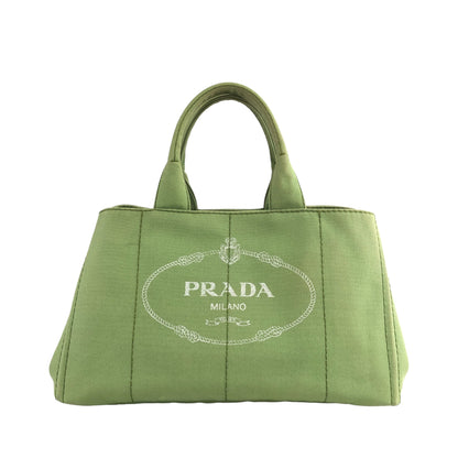 PRADA Triangle Plate Canapa Handbag Light Green Vintage ga2t4v