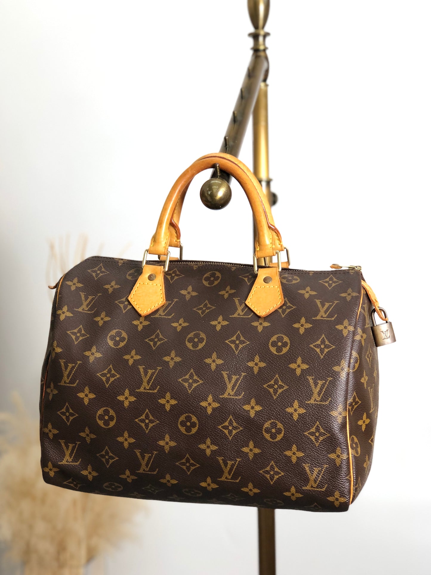 LOUIS VUITTON Monogram Small Boston bag Handbag Brown Vintage jfr6ph