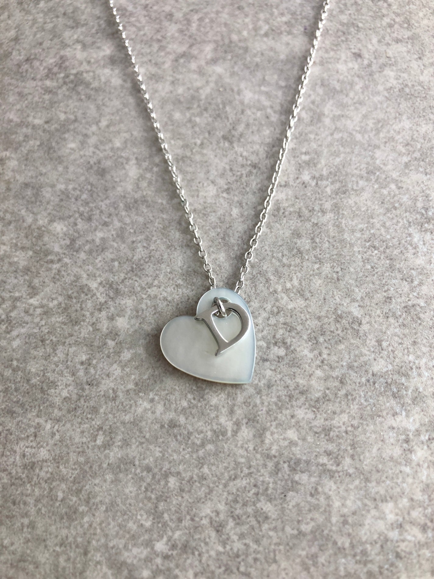 Christian Dior Heart Motif Necklace Silver Vintage 3ecimw