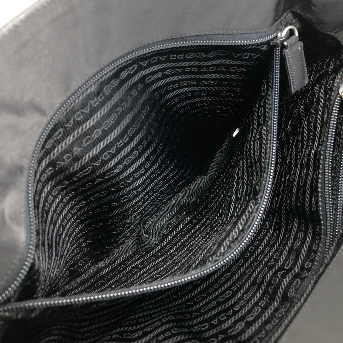 PRADA Triangle Logo Totebag Black Vintage hidgup