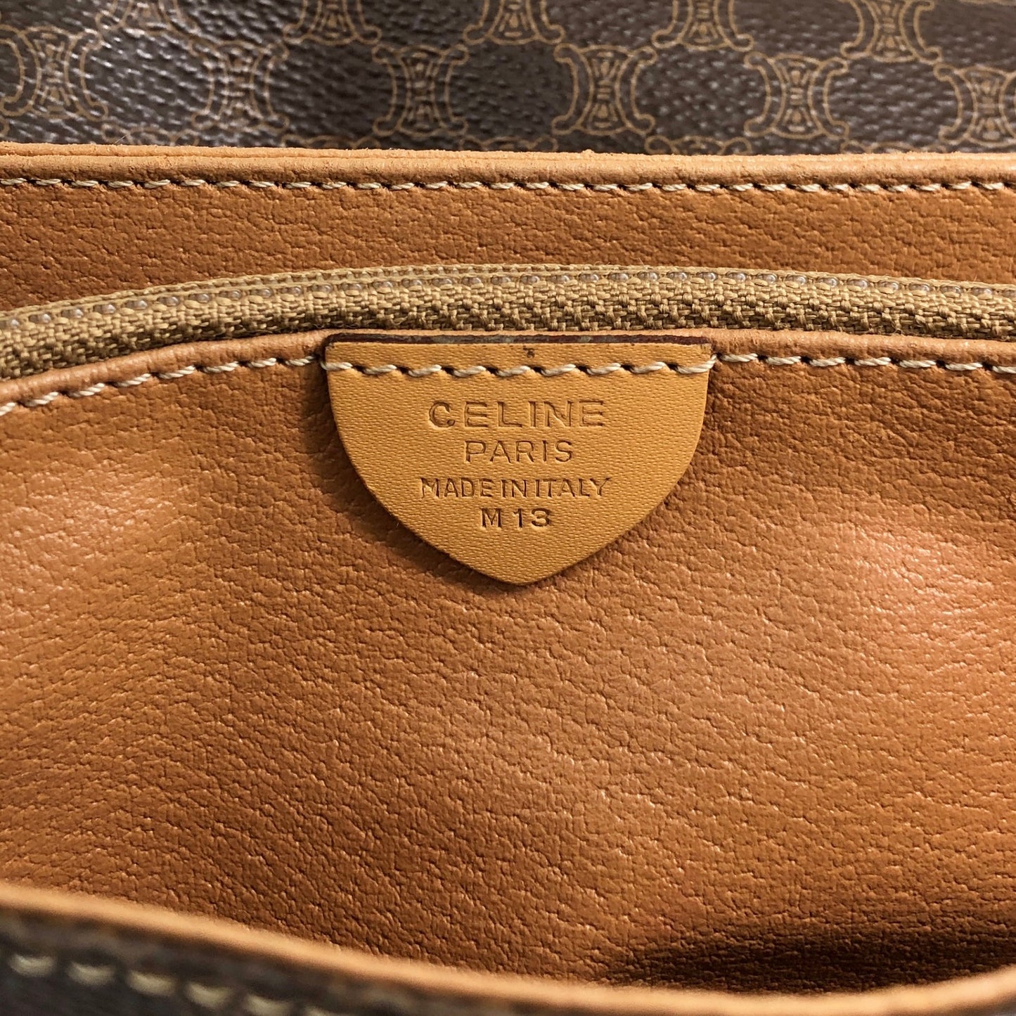 CELINE Macadam Horse Bit Shoulder bag Brown Vintage jdj37k