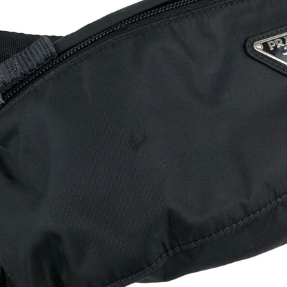 PRADA Tessuto Triangle Logo Sling bag Black Vintage zrmm8e