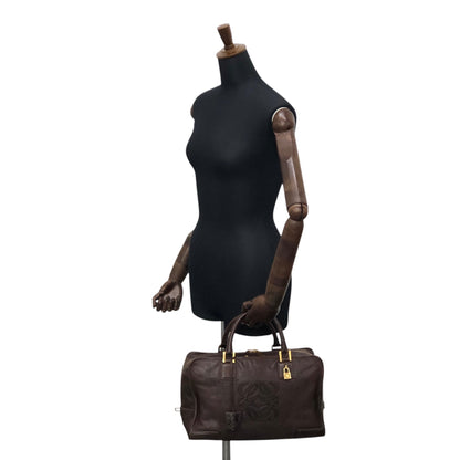 LOEWE Amazona Anagram Small Boston bag Handbag Brown Vintage kfcz5t