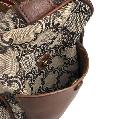 CELINE Blason Small Boston bag Handbag Beige Vintage ypu3vy